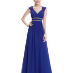 2017 Elegant V-neck Bridesmaid Dress Royal Blue