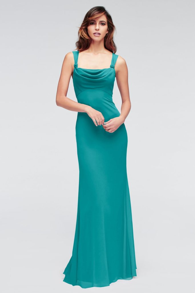 Aqua Green Long Bridesmaid Dress 2017