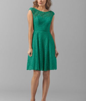 Aqua Green Short Lace Bridesmaid Dress