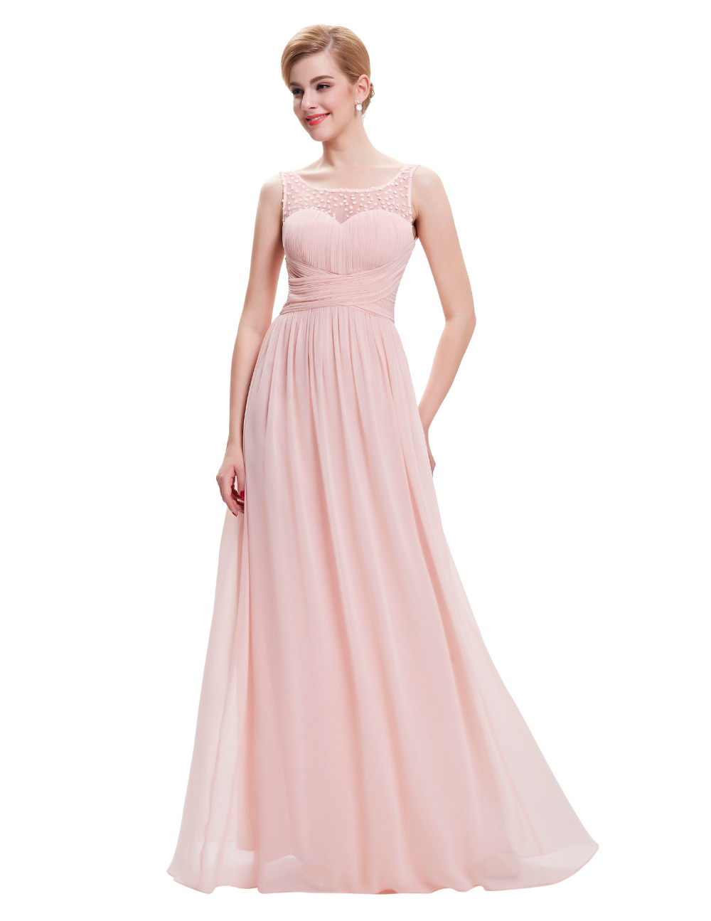 Cheaplong pale pink bridesmaid dresses Budget