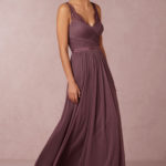 Chiffon Purple elegant long bridesmaid dress