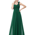 Flowers Forest Green One Shoulder Bridesmaid Dress