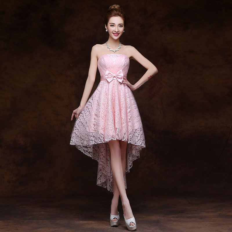 High Low Blush Pink Bridsmaid Dress