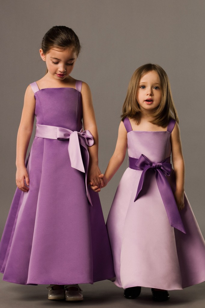Little girls purple bridesmaid dresses