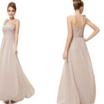One Shoulder Beige Bridesmaid Dress