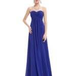 Strapless Royal Blue Sweetheart Bridesmaid Dress
