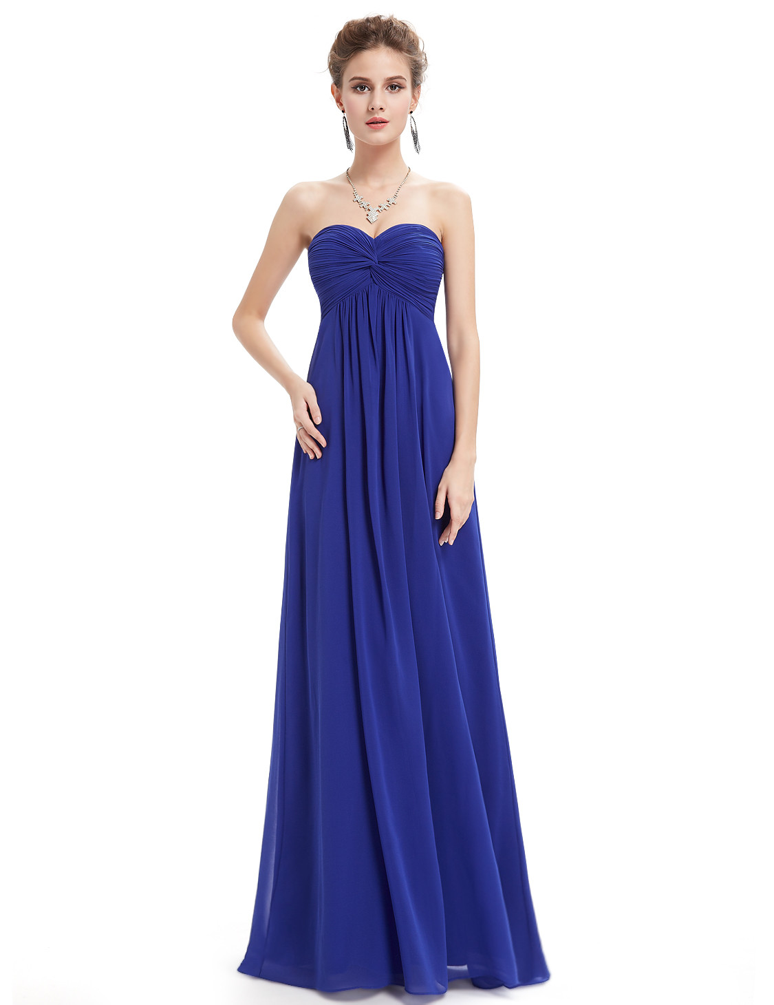 Strapless Royal Blue Sweetheart Bridesmaid Dress