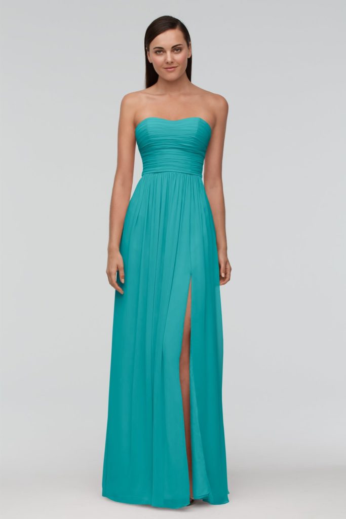Strapless Sweetheart Long Bridesmaid Gowns UK