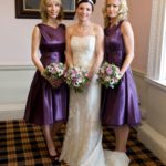 Vintage Unique purple bridesmaid dress with flowers