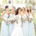 pale blue bridesmaid dresses bright flowers