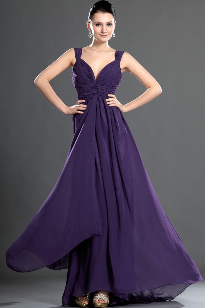 purple bridesmaid dresses with straps