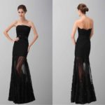 Black Elegance Strapless Lace Formal Dresses