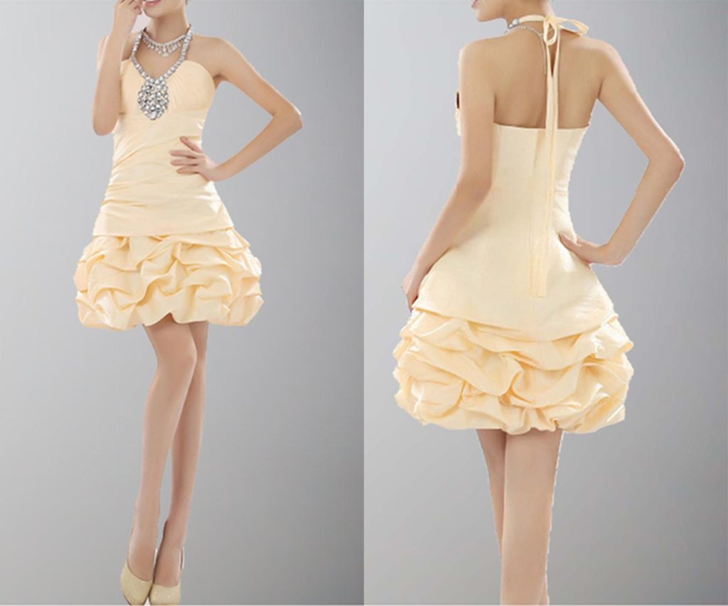 Cream V-Neck Short Homecoming Dress With Beads