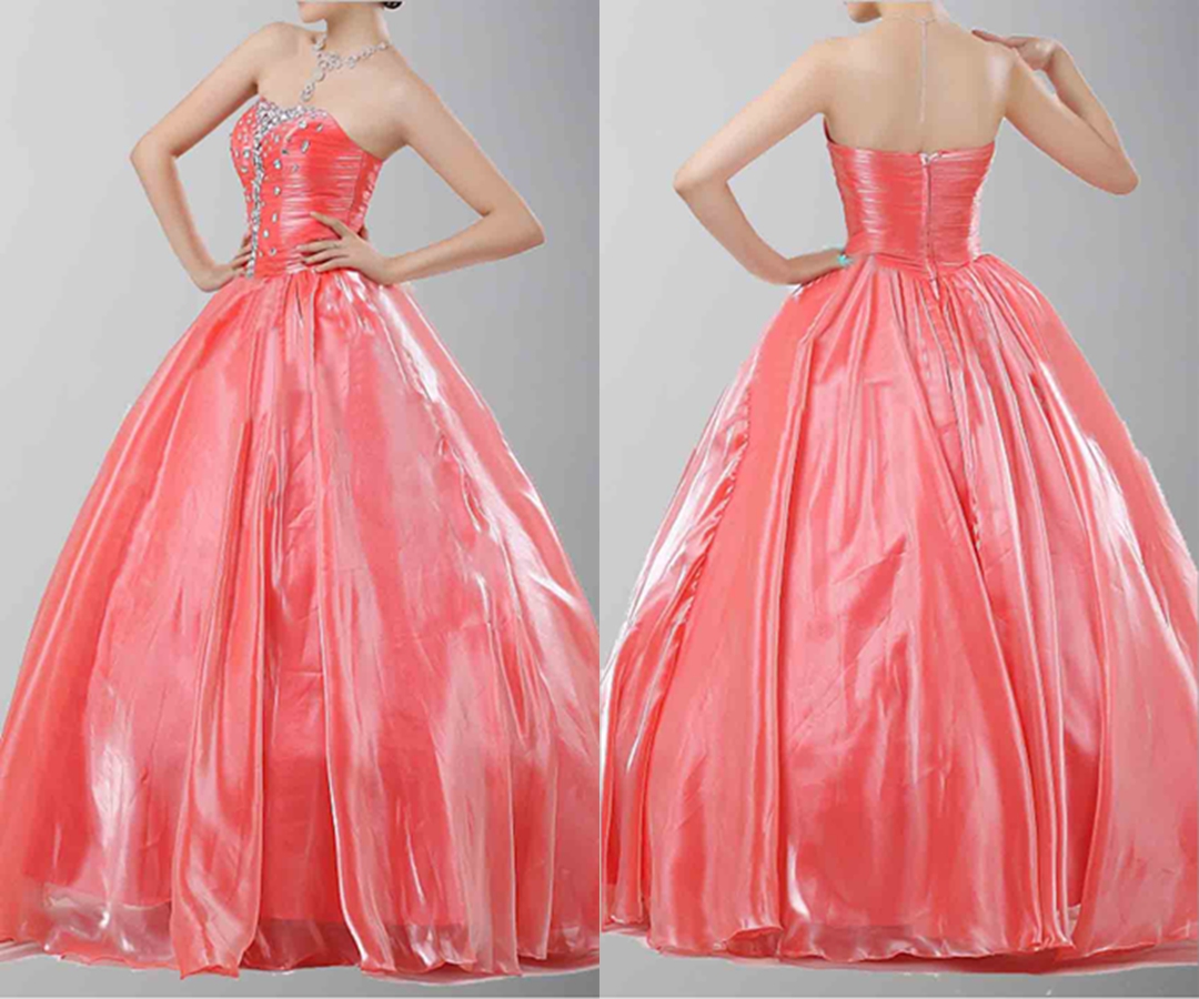 Graceful Strapless Princess Style Prom Dresses