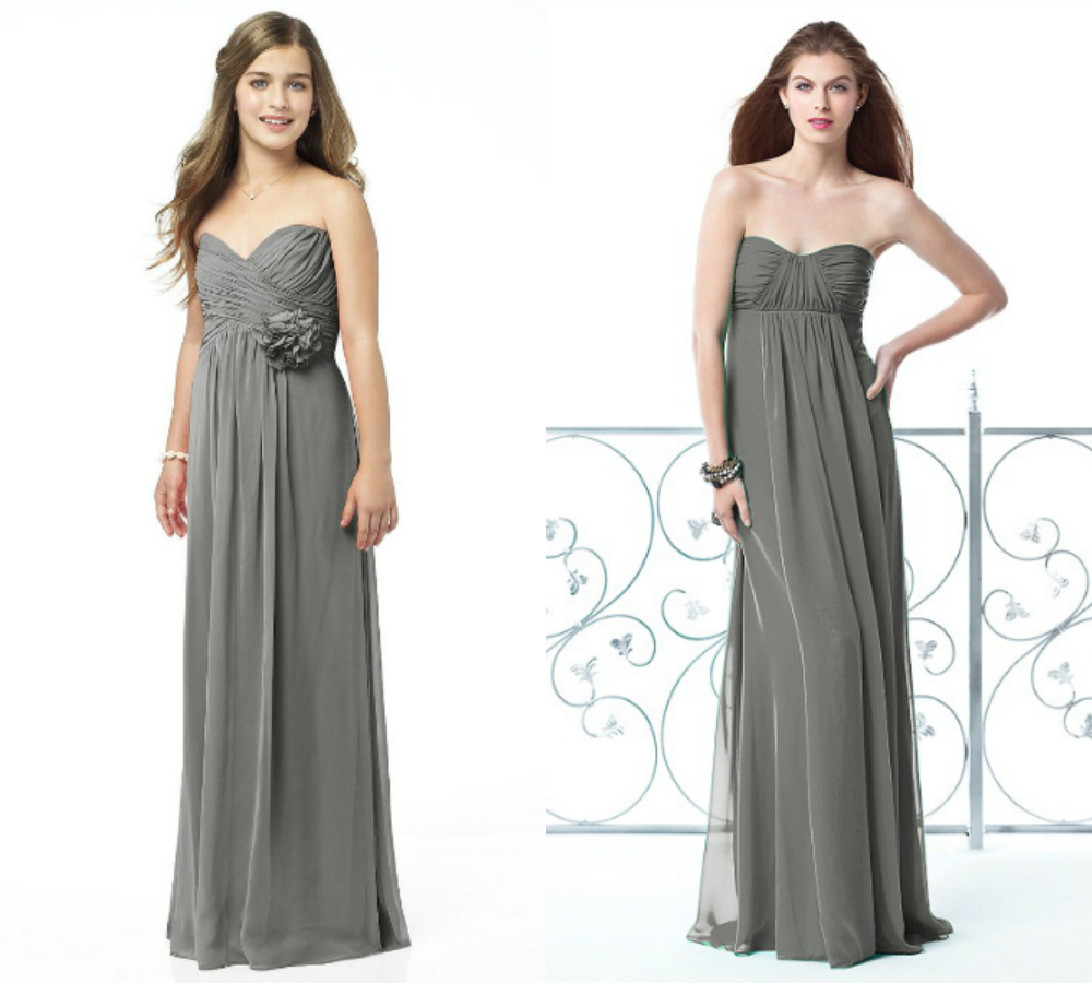 long charcoal gray bridesmaid dresses sweetheart
