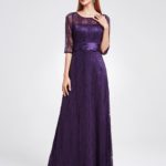 Purple Long Sleeve Mother of the Bride Dress