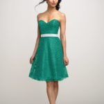 Aqua Green Short Sweetheart bridesmaid dress with belt