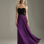 Black and purple long bridesmaid dresses