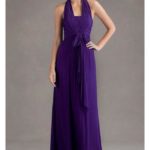 Halter purple bridesmaid dresses