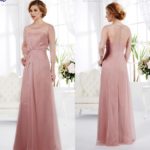 Long Sleeve Blush Pink Bridesmaid Dress