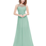 Sage Green Sweetheart Sheer Lace Bridesmaid Dress Long