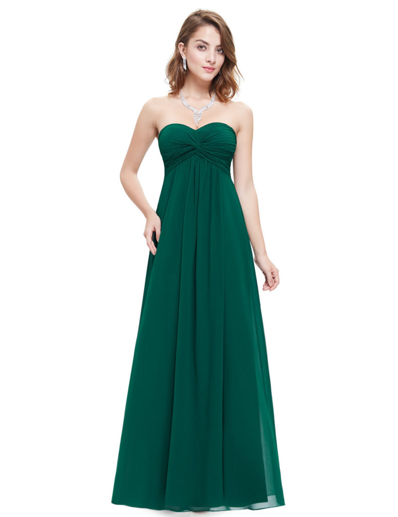Strapless Elegant Green Bridesmaids Dress