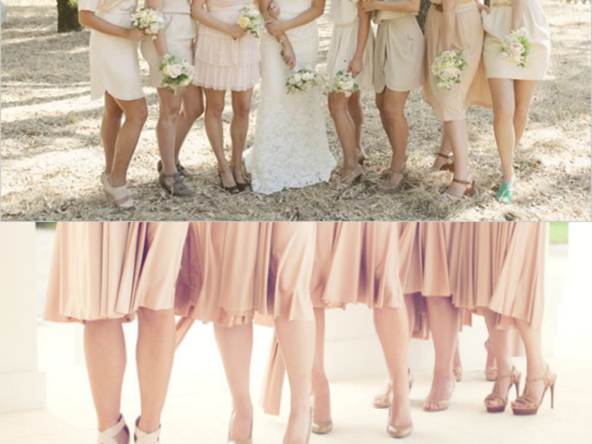 colorful shoes that go with beige bridesmaid dresses