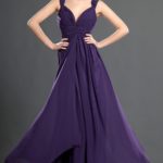 purple bridesmaid dresses with straps