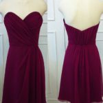 short purple bridesmaid dresses sweetheart neckline 2017