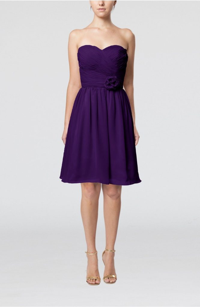 short royal purple bridesmaid dresses