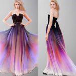 Beautiful Sunset Long Ombre Cape Prom Dresses