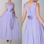 Dignified Deep V-neck Pleated Empire Chiffon Formal Dress
