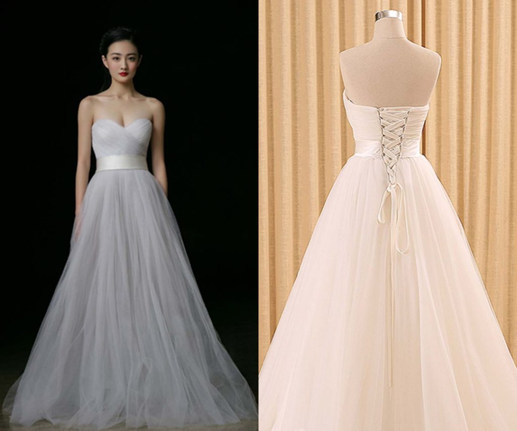 Elegant Sweetheart Long Gray Sweet 16 Dresses