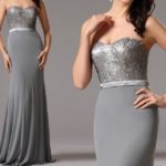 sequin gray bridesmaid dresses elegant