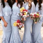 Elegant Butterfly Sleeves Bridesmaid Dresses Lace Appliques Mermaid Wedding Party Dresses