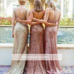 Simple Mermaid Sequined Party Dresses Different Styles Ruffles Bridesmaid Dress