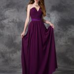 Burgundy Floor-Length Chiffon Sweetheart A-Line Princess Sleeveless Ruched Natural 60283BD Bridesmaid Dress