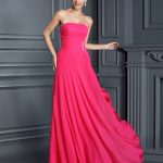 Fuchsia Floor-Length Chiffon Strapless A-Line Princess Sleeveless Beading Empire 50497BD Bridesmaid Dress