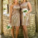 Gold Short Mini Sequins Sweetheart Sheath Column Natural BD1506EV769BD Bridesmaid Dress