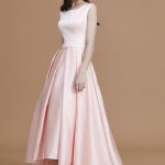 Pearl Pink Asymmetrical Satin Bateau A-Line Princess Ruffles 72066Bridesmaid Dress Bridesmaid Dress