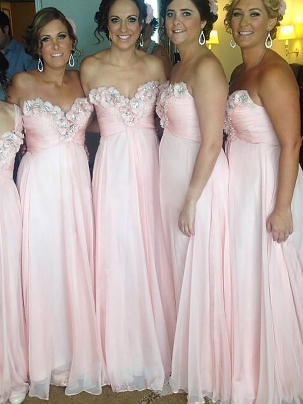 Pink Chiffon Sweetheart A-Line Princess Bridesmaid Dress1506EV1023Bridesmaid Dress Bridesmaid Dress