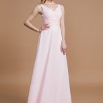 Pink Chiffon V-neck A-Line Princess 72057Bridesmaid Dress
