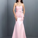 Pink Satin Sweetheart Trumpet Mermaid Lace 50542Bridesmaid Dress