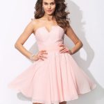 Pink Short Mini Chiffon Sweetheart A-Line Princess Ruffles 60263Bridesmaid Dress