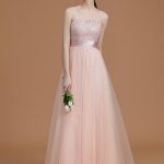 Pink Tulle Bateau A-Line Princess Applique 72099Bridesmaid Dress