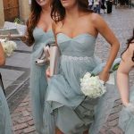 Grey Tulle Sweetheart A-Line Princess Beading Bridesmaid Dress