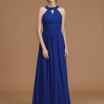Royal Blue Chiffon Halter A-Line Princess Ruched 72117Bridesmaid Dress