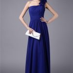 Royal Blue Chiffon One-Shoulder Sheath Column Pleats N13ZYDRESS267Bridesmaid Dress