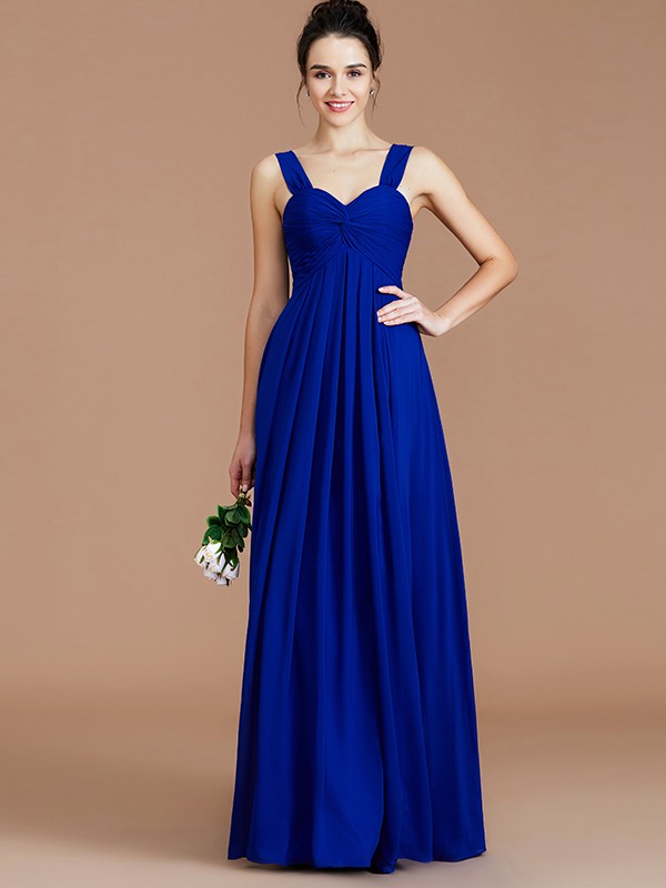 Royal Blue Chiffon Sweetheart Empire Ruched Bridesmaid Dress
