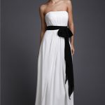 White Chiffon Strapless Sheath Column SashRibbonBelt Empire N13ADRESS208 Bridesmaid Dress